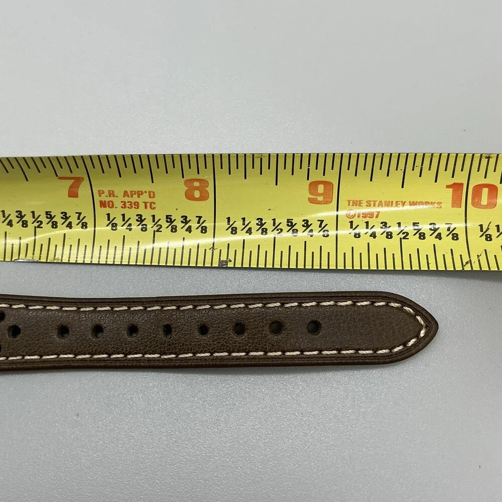 Vintage Seiko 7N43-8B09 Mens Watch 38mm Green Dial Day Date Brown Leather Quartz